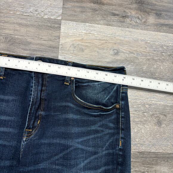 American‎ Eagle Dark Wash Faded Blue Mens 36x33 Original Tapered Denim Jeans EUC - Picture 7 of 13